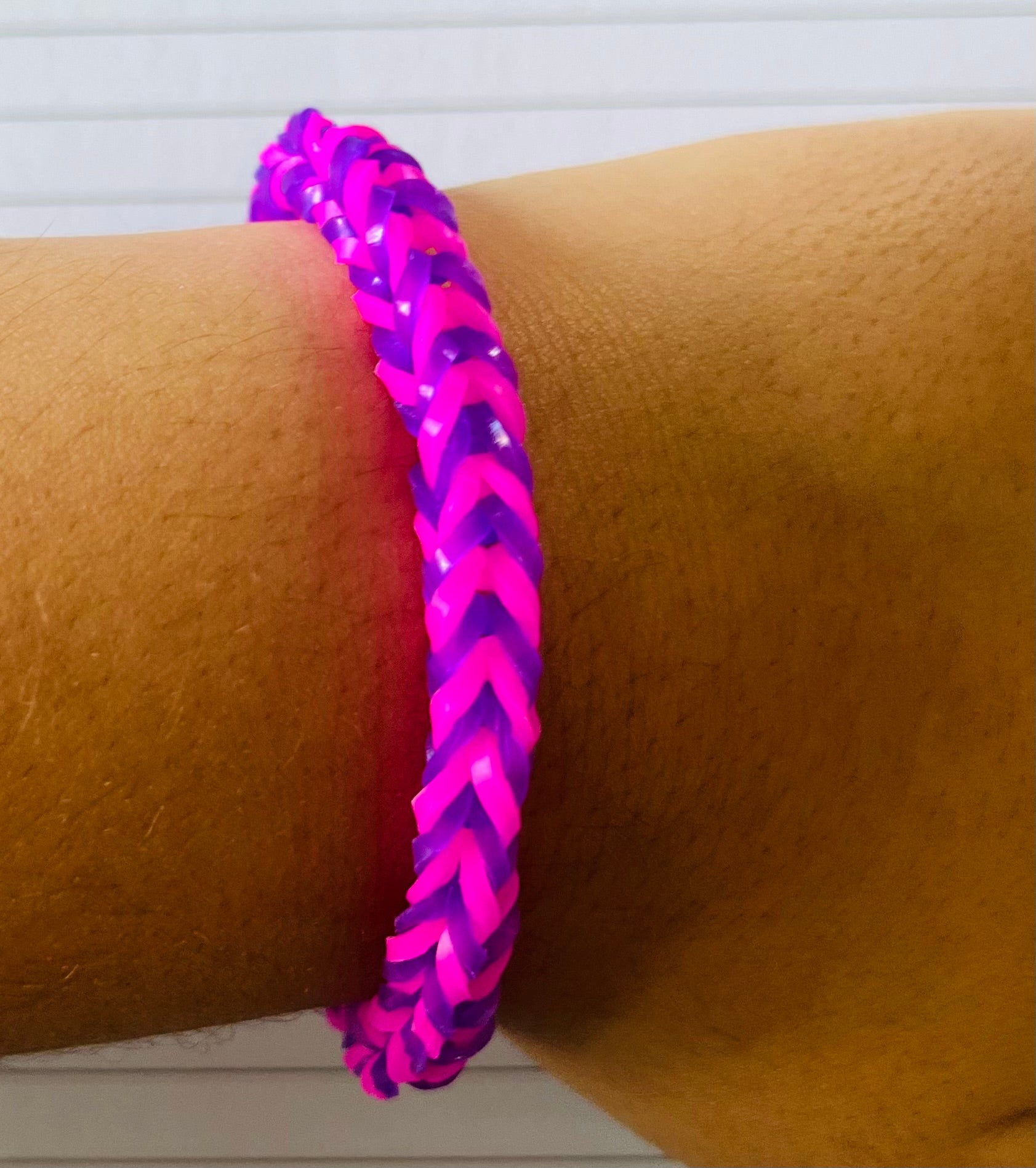 Pink and purple (pink shirt day special) Fishtail Bracelet