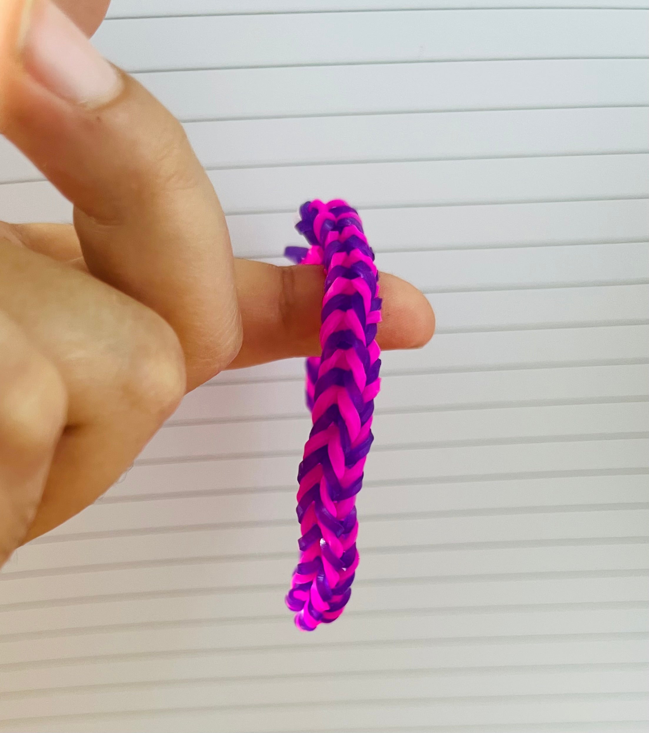 Pink and purple (pink shirt day special) Fishtail Bracelet